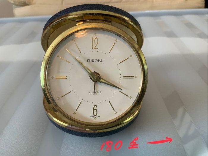 Clock, figures, Display Cabinet