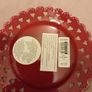 Red pillar candle & plate Image 3