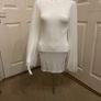 White tunic top, pleated angel wing long sleeves Image 4