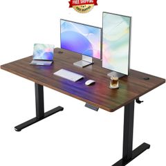 Standing Desk with USB Charging Port, 140 x 80 cm, 4 Preset Height Settings