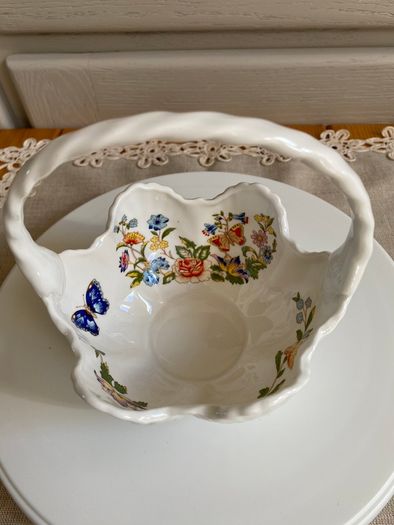 Aynsley Shell Cottage Garden Fine Bone China Basket Dish