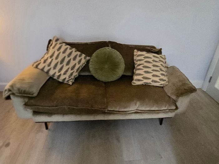 HKLIVING Retro Sofa 2-Seats Velvet Corduroy Aged Gold