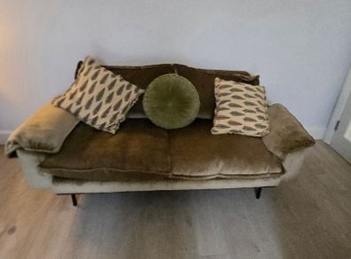 HKLIVING Retro Sofa 2-Seats Velvet Corduroy Aged Gold