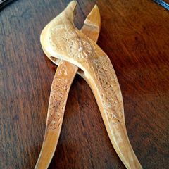 Folk art bird shaped nutcracker