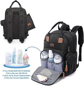 Changing Bag Backpack, Large Nappy Back Pack Multifunction Baby Bags with Portable Changing Mat, Pacifier Holder, and Stroller Straps, for Mom and Dad
