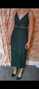 asos lace forest green dress uk6