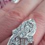 Antique Art Deco 14 Carat White Gold and Diamond Ring Image 9