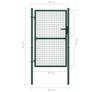 Fence Gate Steel 100x125 cm Green Image 5