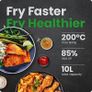 5 in 1 Air Fryer Oven with Rotisserie, 10L 1800W, 17 Presets Air Fry, Dehydrator, Roast, Bake, Family Size Large Air Fryer with Auto Shutoff and View Window, Black Image 2
