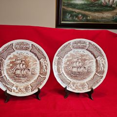 2 Fair Winds Plates   Alfred Meakin  The Friendship of Salem
