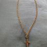 Adorato Jewelry 24k Gold Cross Figaro 22 inch chain Image 5