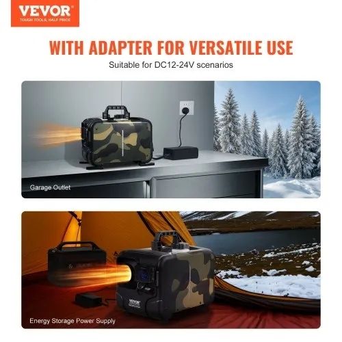 5-8KW Diesel Heater, 12V/24V All in One Diesel Air Heater, Bluetooth APP Control, Remote Control and Display Screen, CO Alarm, Fast Heating Horizontal Portable Diesel Heater for Vehicles, Garage