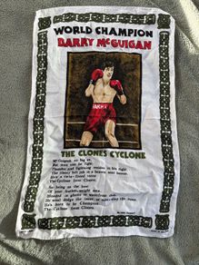 Vintage Irish boxer Barry McGuigan tea towel