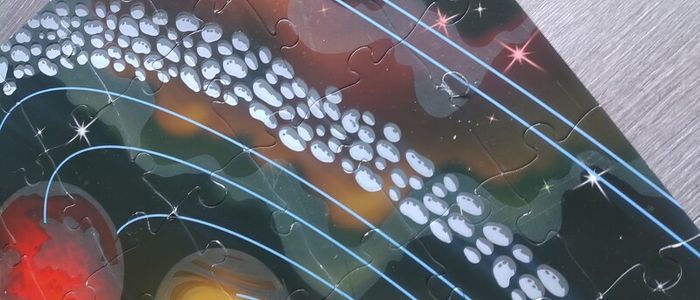Glow in the dark puzzle space