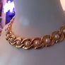 Vintage 1980s Statement Necklace Gold tone and Pearl Image 2