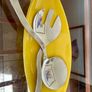 Sleekly Designed Wave Stainless Steel Salad Servers 18 10 Image 2