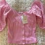 Mango Pink Puff Sleeved Top Image 2