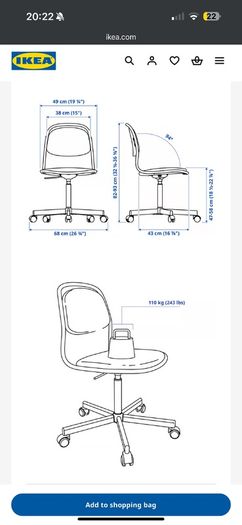 ORFJALL Swivel desk chair