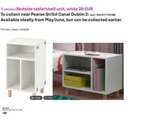 1 SMUSSLA Bedside table/shelf unit, white 20 EURbedside