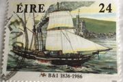 Irish stamp- B &amp; I Line 1836 - 1986