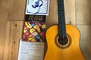 Hand -Crafted Guitar + 2 Guitar Books + Tin Whistle sheets