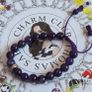 Thomas Sabo purple gemstone beaded charm carrier bracelet made with natural amethyst beads and an adjustable purple cord.Lovely condition Image 2
