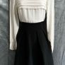 NWT Karen Millen Pintuck Detail Contrast A-Line Dress in Black/Cream Image 5