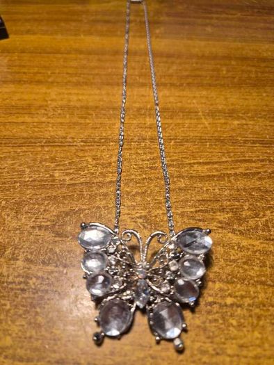 Vintage Large Butterfly Pendant + Chain