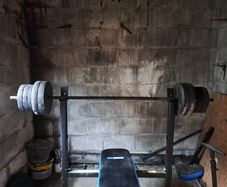 Weightlifting Bench, Barbell, Dumbells and 50kgs of weights
