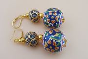 Beautiful Handmade Afghani Design Colorful Enamel Drop Earrings