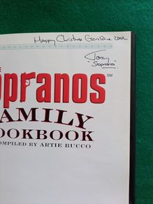 The Sopranos Cookbook Signed By Tony Soprano memorabilia mafia autograph
