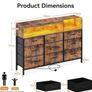 Chest of Drawers Bedroom, Dresser Cabinet with 2 Sockets, 2 USB Ports and 10 Colored LED Strips Image 7