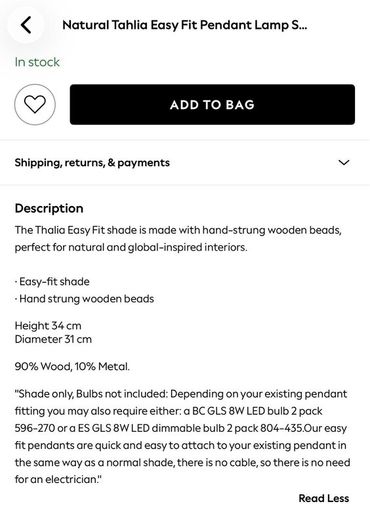 Easy fit light shade