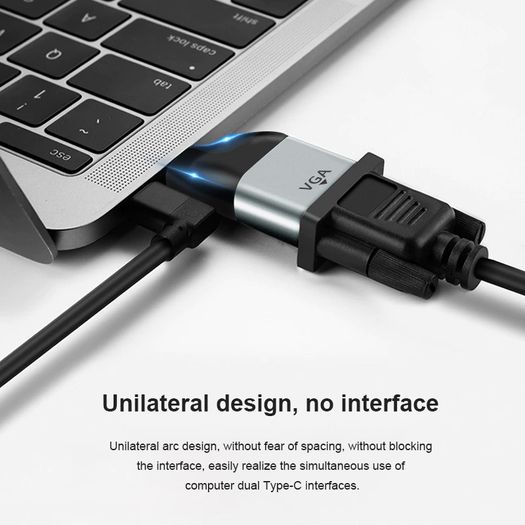 USB-C Thunderbolt 3 (Male) to VGA/WQXGA (Female) (2K/QHD/Full HD) [2560x1440@60Hz] Gold-Plated/Aluminum-Alloy Adapter (Brand New/Warranty)