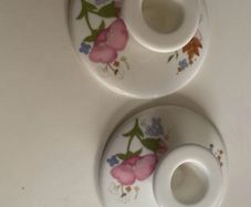 Wedgwood candle holders beautiful in meadow Sweet pattern