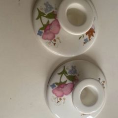 Wedgwood candle holders beautiful in meadow Sweet pattern