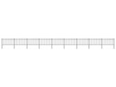 Garden Fence with Spear Top Steel 15.3x1 m Black