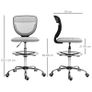 Mesh ergonomic office chair, drafting chair, height and footrest adjustable, 59 x 59 x 106-126 cm, gray Image 2