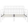 Bed Frame with Slatted Base White Metal 200x200 cm Image 2