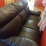 3 seater brown leather sofa Image 4