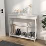 Wooden Console Table with 1 Drawer and 1 Storage Shelf for Living Room Entryway, 100cm x 30cm x 81cm, White Image 3