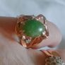Jade & diamond 14 ct gold ring Image 5