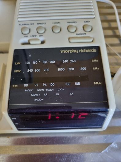 Vintage Radio, Alarm and Reading Light