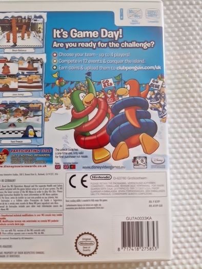 Disney Club Penguim Game day Nintendo Wii Games Original