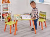 Wooden Table and Chairs Set, Engineered Wood, Multicoloured, 44 H x 60cm W x 60 D