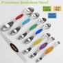 Magnetic Measuring Spoons Set of 8 Stainless Steel Stackable Double Sided Teaspoon Tablespoon for Dry Liquid Ingredients Fits in Spice Jars Colorful Nesting Set Leveler Kit for Cooking Baking Image 2