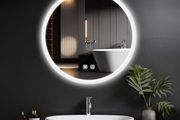 Round Bathroom Mirror with LED Lights, 60x60cm