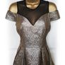 Coast Jiana Metallic Bardot Gold Dress Image 4