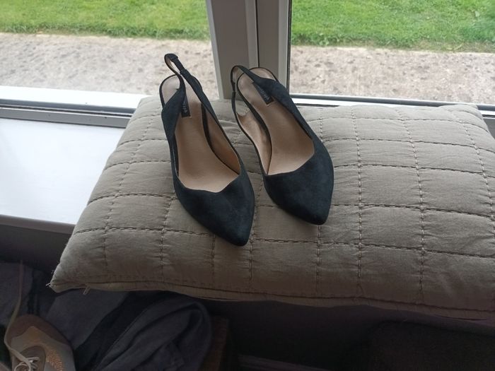 Black suede sling backs euro 38 Autograph, M & S