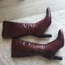 Lottusse Burgundy Brown Leather Knee High Boots Size Uk 6,5 Image 7